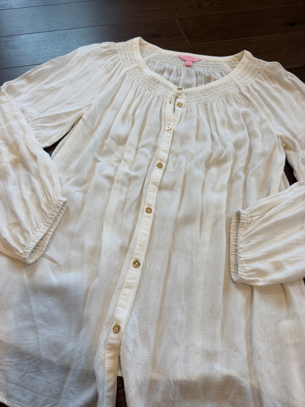 Lilly Pulitzer Maribel Button-Front Women's Blouse Size Large - C40-029 - Picture 3 of 8